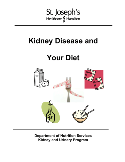 Diet - Kidney Disease and Your Diet