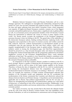 Eastern Partnership &ndash; A New Momentum for the EU