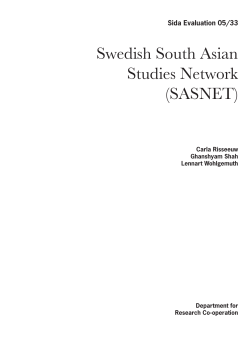 Swedish South Asian Studies Network (SASNET)