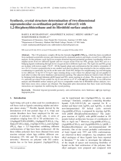 Synthesis, crystal structure determination of two