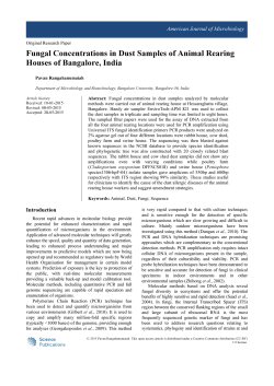 Fungal Concentrations in Dust Samples of Animal Rearing Houses