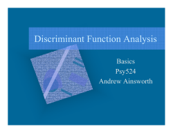 Discriminant Function Analysis