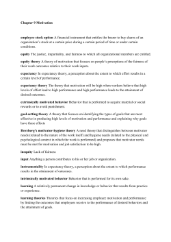 Chapter 9 Motivation employee stock option A financial instrument