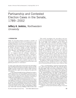 Partisanship and Contested Election Cases in the Senate, 1789-2002