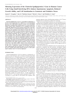 Silencing Expression of the Clusterin