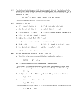 13.3 The oxidation number for hydrogen is +1