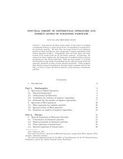 SPECTRAL THEORY OF DIFFERENTIAL OPERATORS AND