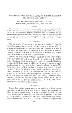 CRESTMORE SKY BLUE MARBLE, ITS LINEAR THERMAL