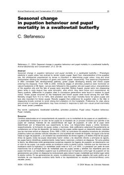 Seasonal change in pupation behaviour and pupal mortality in a