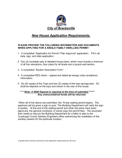 PLEASE KNOW THE FOLLOWING INFORMATION WHEN