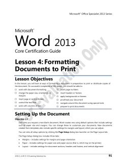 Lesson 4:Formatting Documents to Print