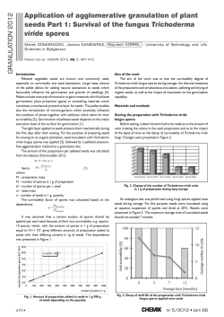 Application of agglomerative granulation of plant seeds Part 1