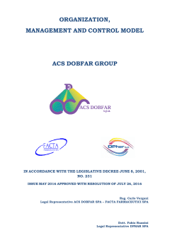 organization, management and control model acs dobfar group