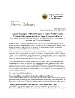 Press Release by US Secretary of the Interior Ken Salazar that