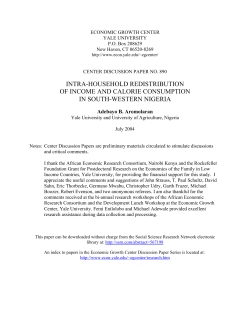 intra-household redistribution of income and calorie consumption in