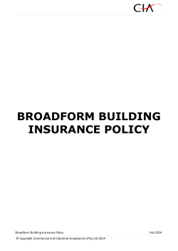 broadform building insurance policy - CIA