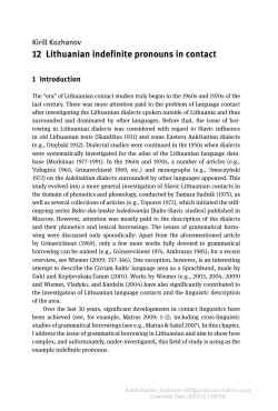 12 Lithuanian indefinite pronouns in contact