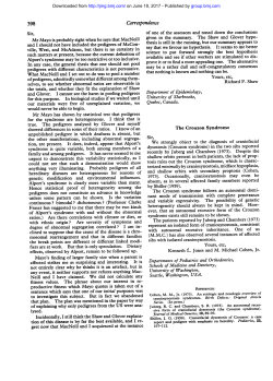 Correspondence - Journal of Medical Genetics