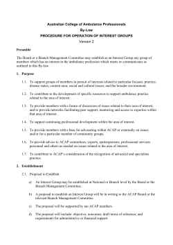 Australian College of Ambulance Professionals By