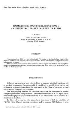 radioactive polyethyleneglycol : an intestinal water marker in birds