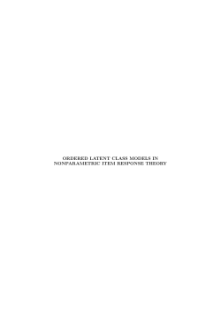 ordered latent class models in nonparametric item response