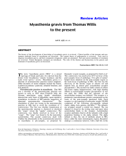 Myasthenia gravis from Thomas Willis to the