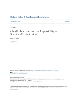 Child Labor Laws and the Impossibility of Statutory Emancipation