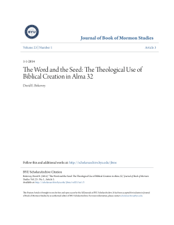 The Word and the Seed: The Theological Use of Biblical Creation in