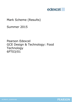 Mark Scheme (Results) Summer 2015 Pearson Edexcel GCE