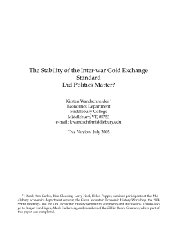 The Stability of the Inter-war Gold Exchange Standard Did Politics