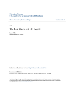 The Last Wolves of Isle Royale - ScholarWorks @ UMT