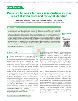 Persistent hiccups after acute supratentorial stroke: Report of seven