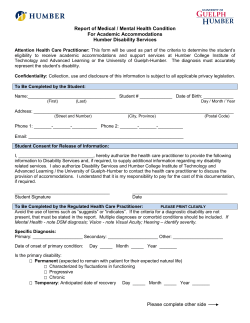 Medical Documentation/Mental Health Condition