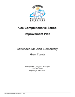 KDE Comprehensive School Improvement Plan Crittenden