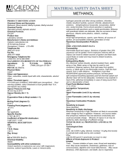 MATERIAL SAFETY DATA SHEET METHANOL
