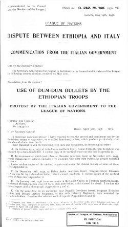 dispute between ethiopia and italy communication from the italian