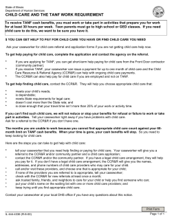 child care and the tanf work requirement