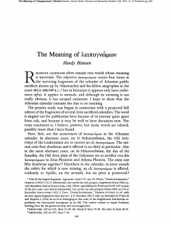 The Meaning of - Greek, Roman, and Byzantine Studies