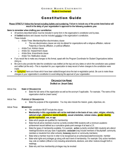 Sample Constitution - Student Involvement