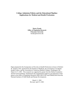 College Admission Policies and the Educational Pipeline: