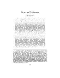 Careers and Contingency