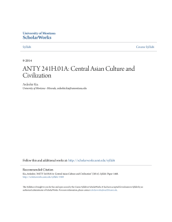 ANTY 241H.01A: Central Asian Culture and Civilization