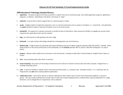 Glossary for Ed Tech Standards, K‐12 and