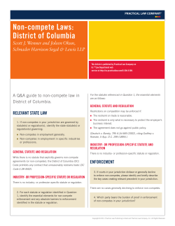 Non-compete Laws: District of Columbia