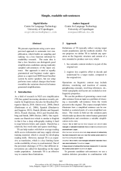 Simple, readable sub-sentences - Association for Computational