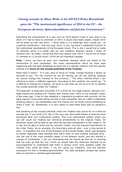 EP-EUI Roundtable - Closing remarks by Klaus Welle (2014-12-11)