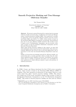 Smooth Projective Hashing and Two