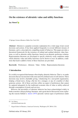 On the existence of altruistic value and utility functions