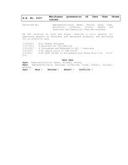 H.B. No. 0157 Marihuana possession of less than three ounces.