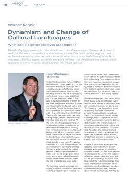 Dynamism and Change of Cultural Landscapes